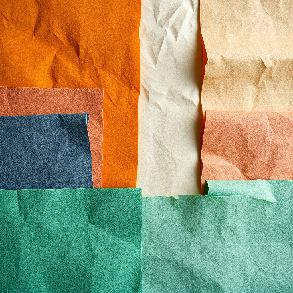 Beautiful finished washi papers in various textures and natural colors displayed for creative projects